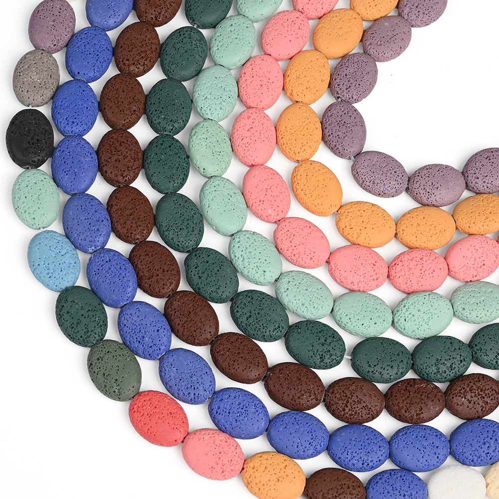 Natural Stone Beads Ellipse Loose Spacer Beads
